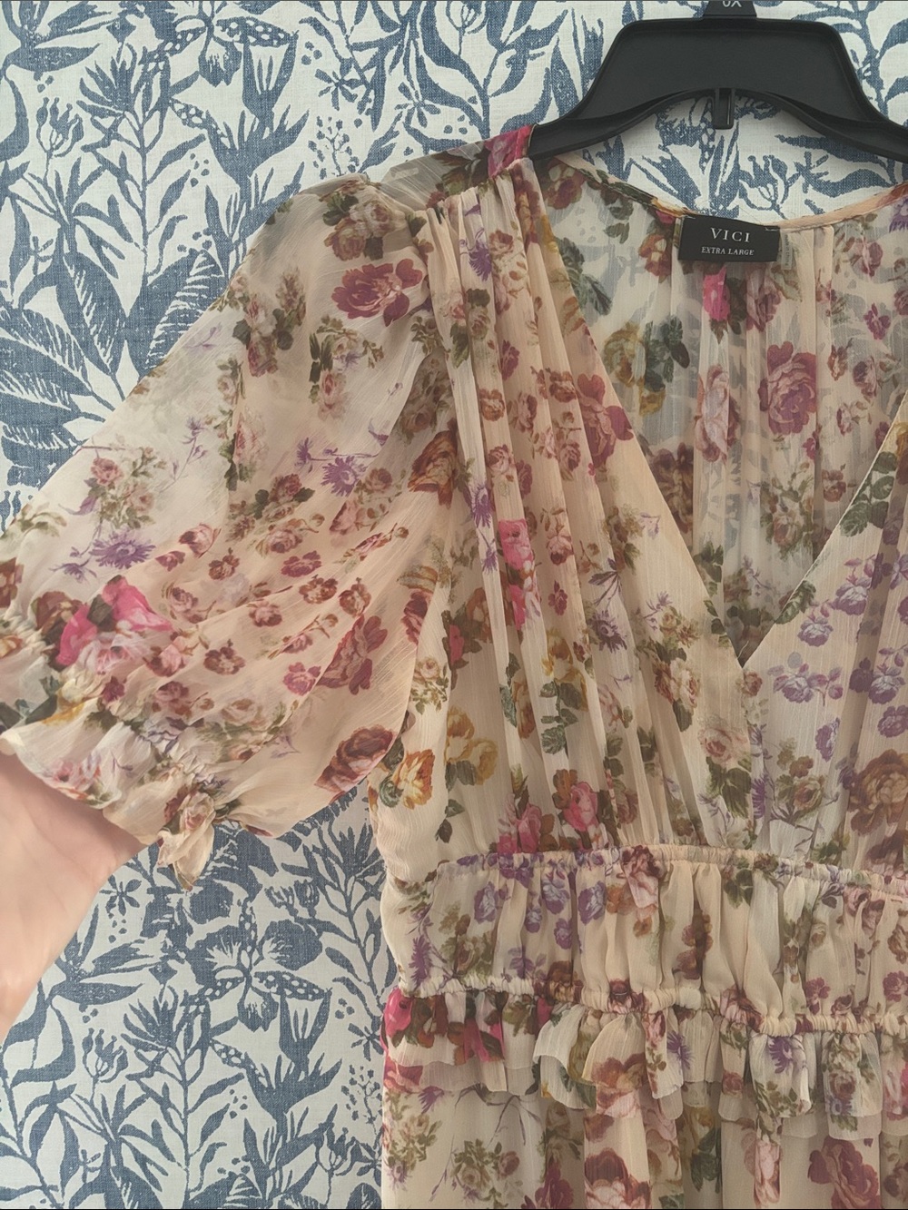 Floral Ruffled Midi Dress - Picture 3 of 6